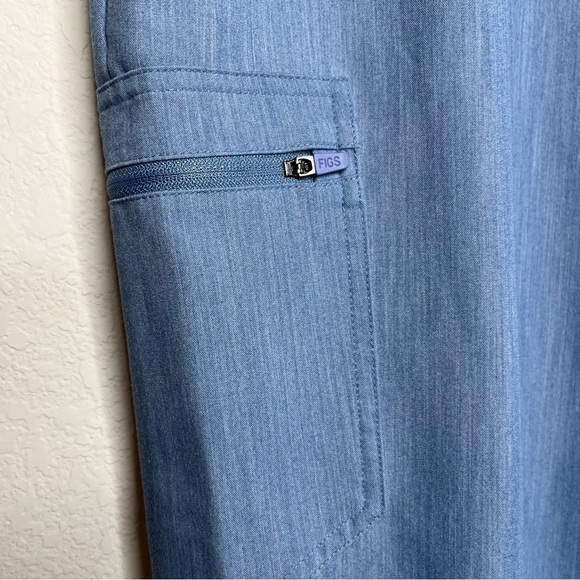Figs Women Pants XXL High Waisted Zamora Jogger Scrubs Doctor Nurse Blue Gray - Picture 12 of 13